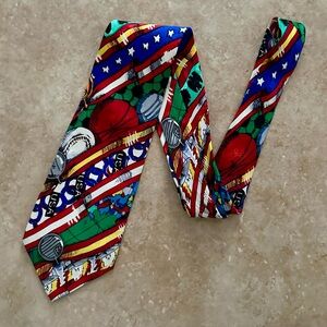 Vintage 1992 Nicole Miller 100% Silk Team USA Tie